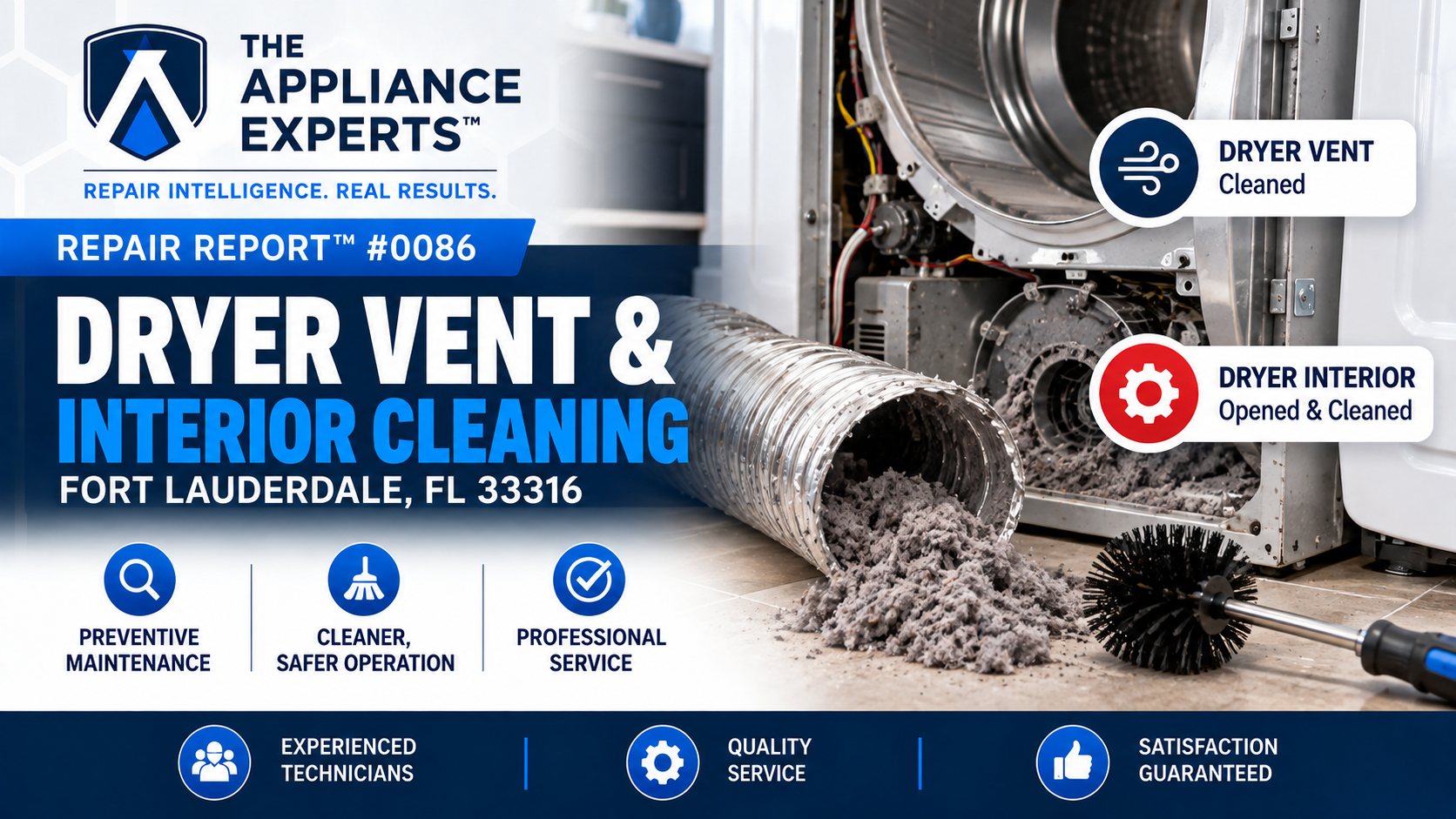 Dryer vent and interior cleaning preventive maintenance in Fort Lauderdale FL RR0086