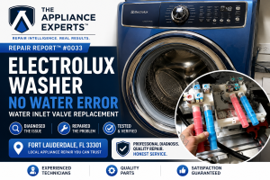 Electrolux washing machine in Fort Lauderdale will not fill with water