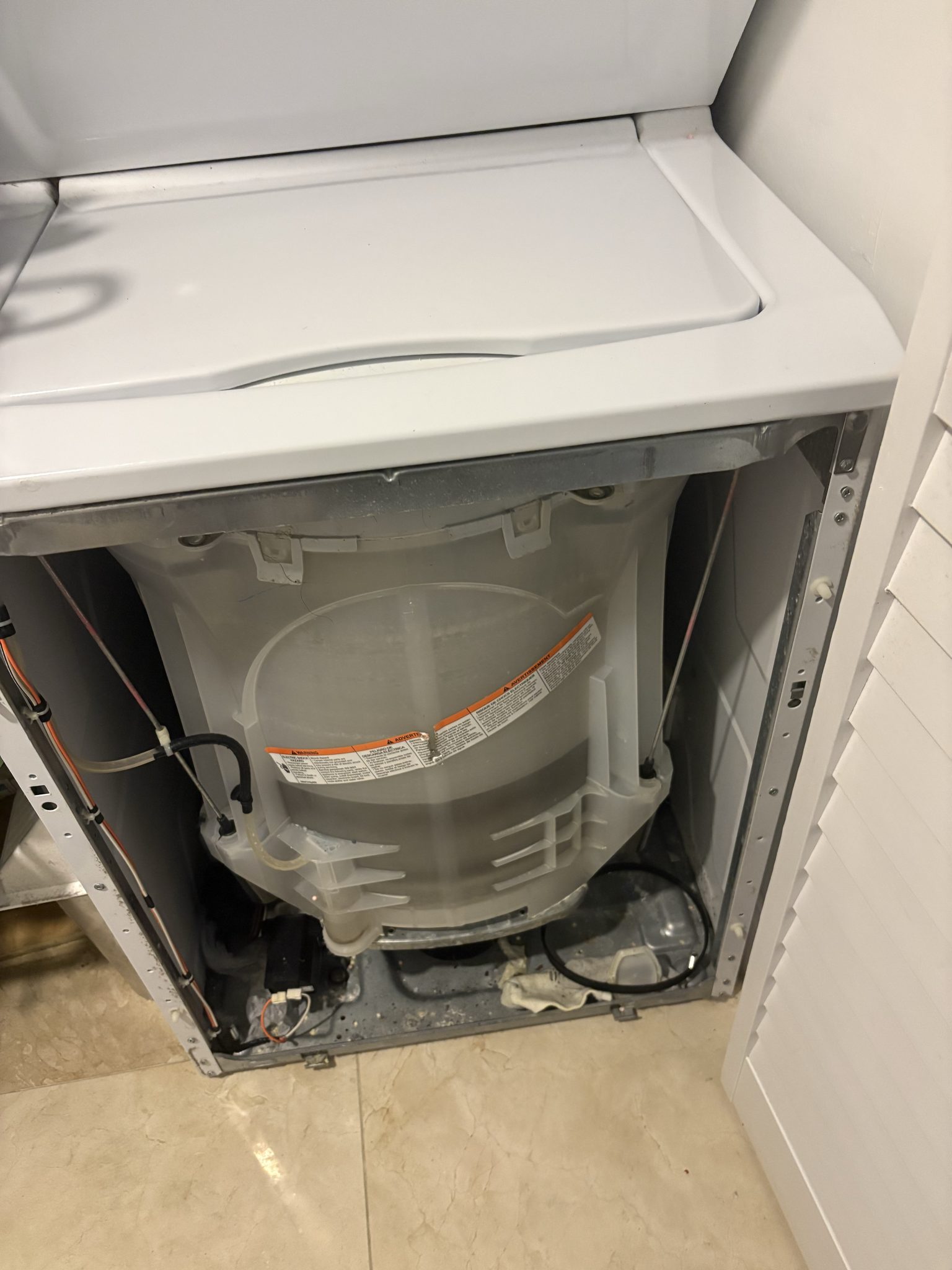 GE Unitized Washer Dryer Model Tag