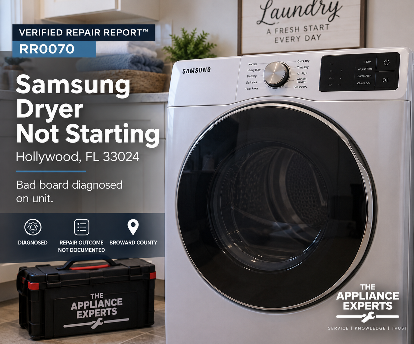 Samsung dryer not starting Hollywood FL RR0070
