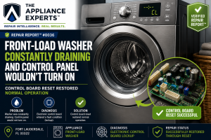 Front-Load Washer Constantly Draining and Control Panel Wouldn't Turn On