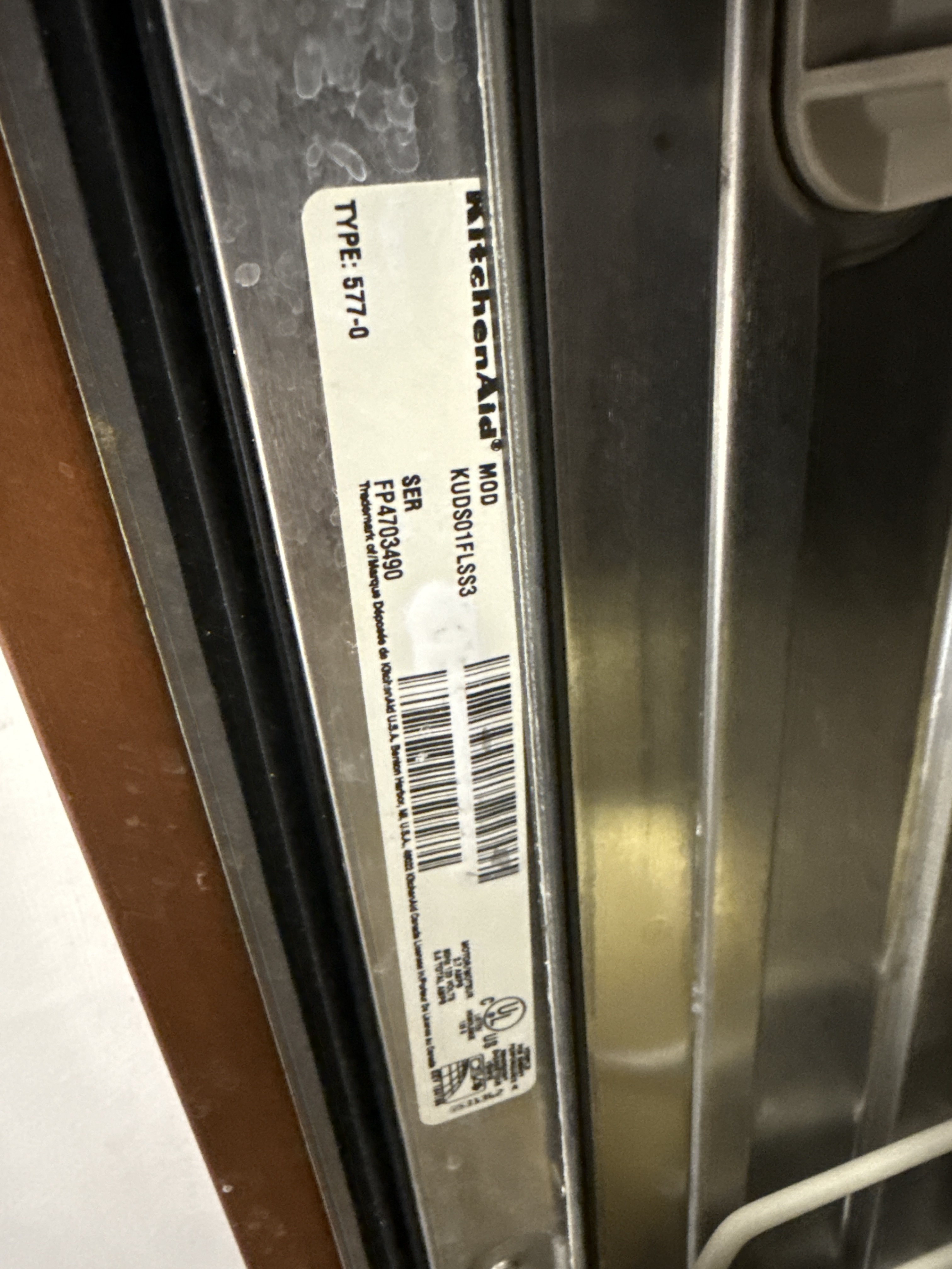 KitchenAid KUDS01FLSS3 dishwasher service Fort Lauderdale Florida RR0120