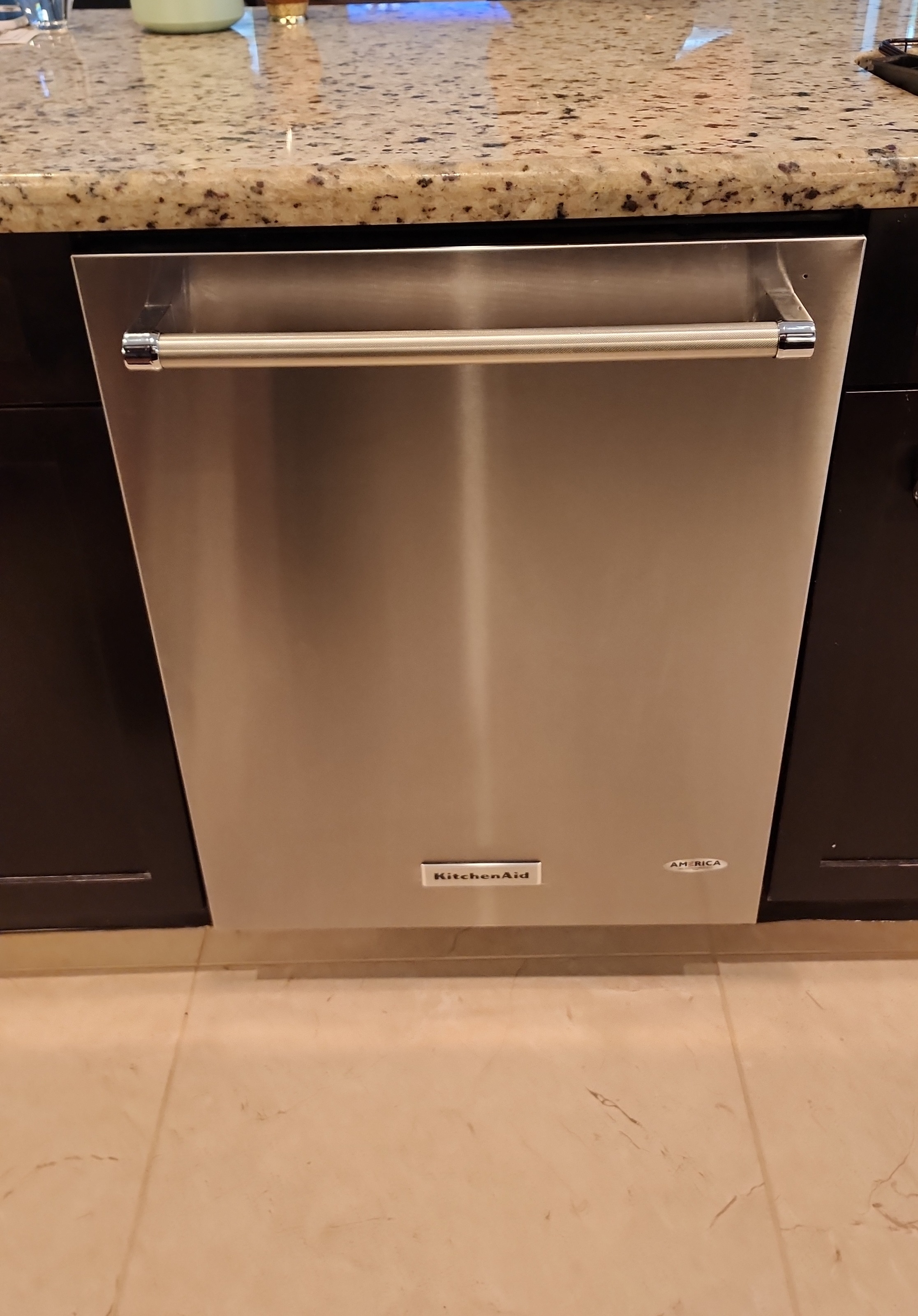 KitchenAid dishwasher exterior during sump and motor replacement service in Parkland FL RR0084