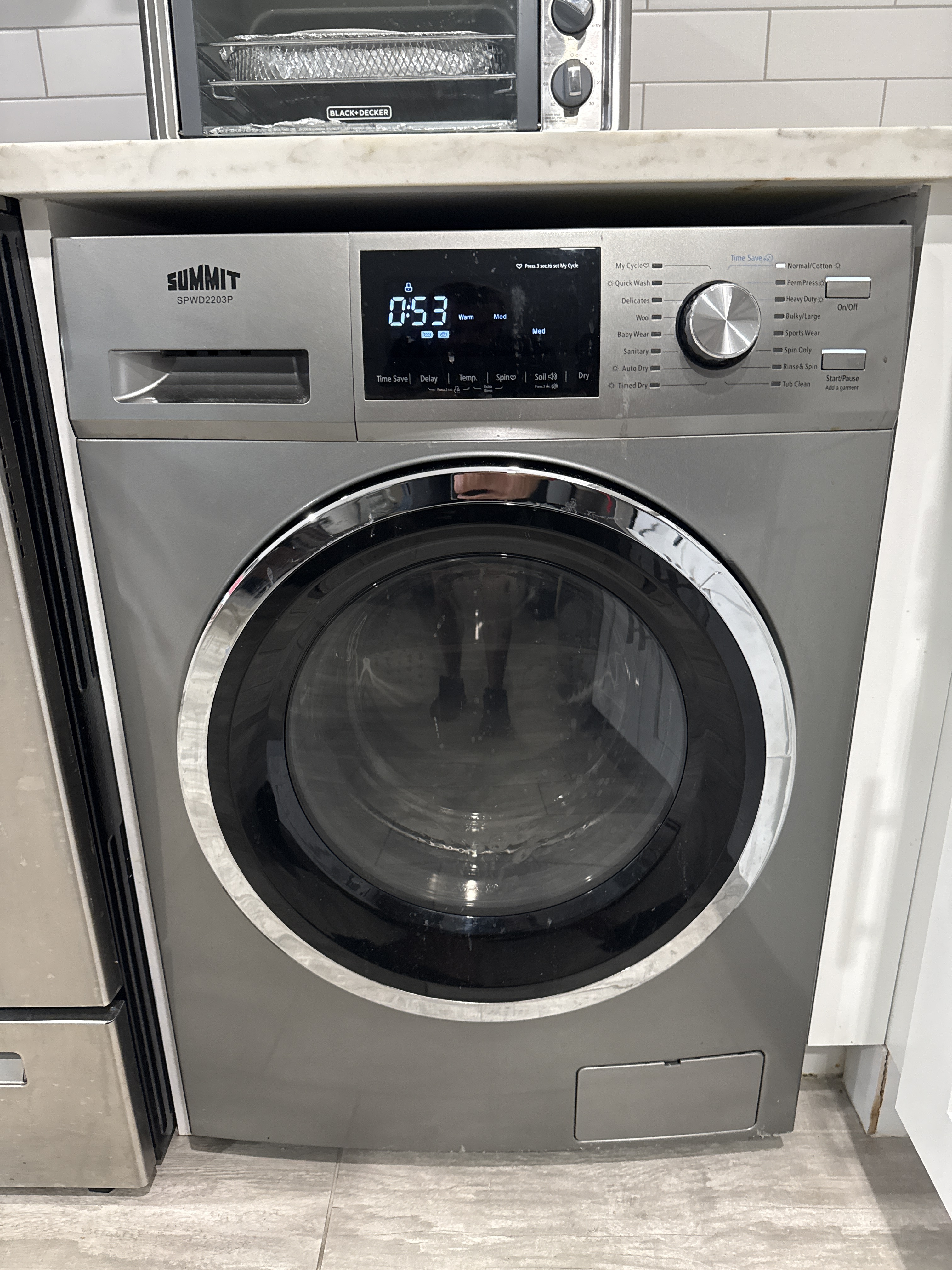 Summit SPWD2203P front-load washer installed in Deerfield Beach FL kitchen RR0101