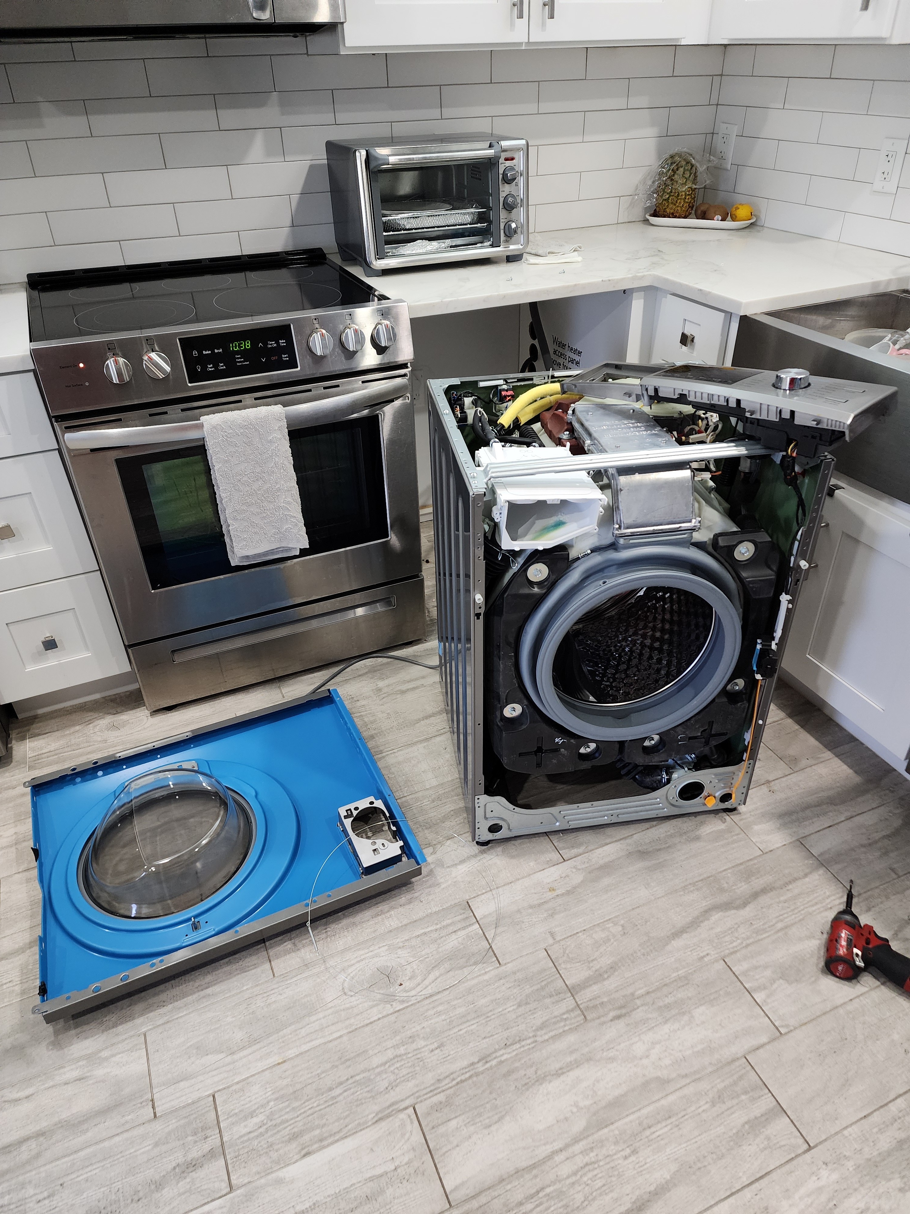 Summit washer partially disassembled during door gasket replacement service in Deerfield Beach FL RR0101