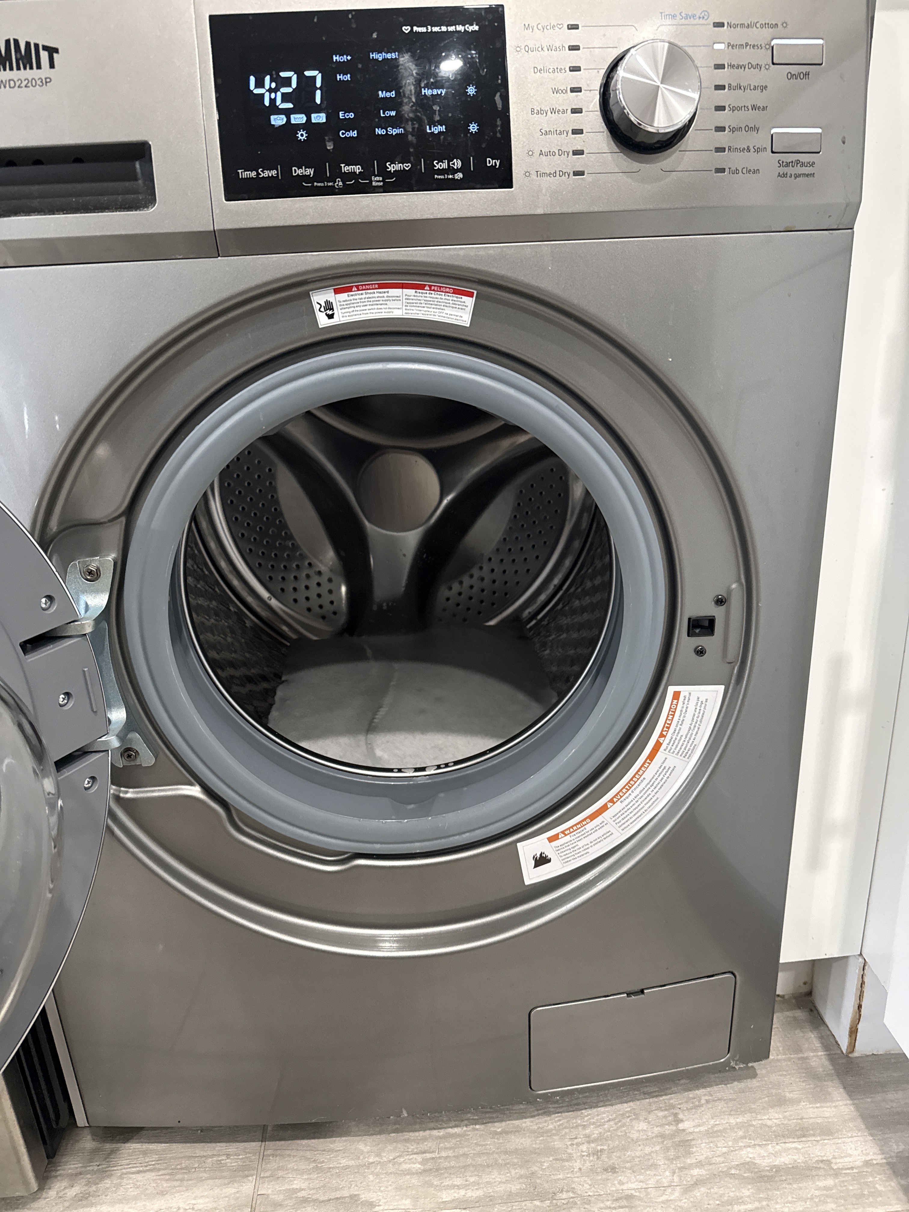 Summit front-load washer with door open showing the gasket repair area in Deerfield Beach FL RR0101