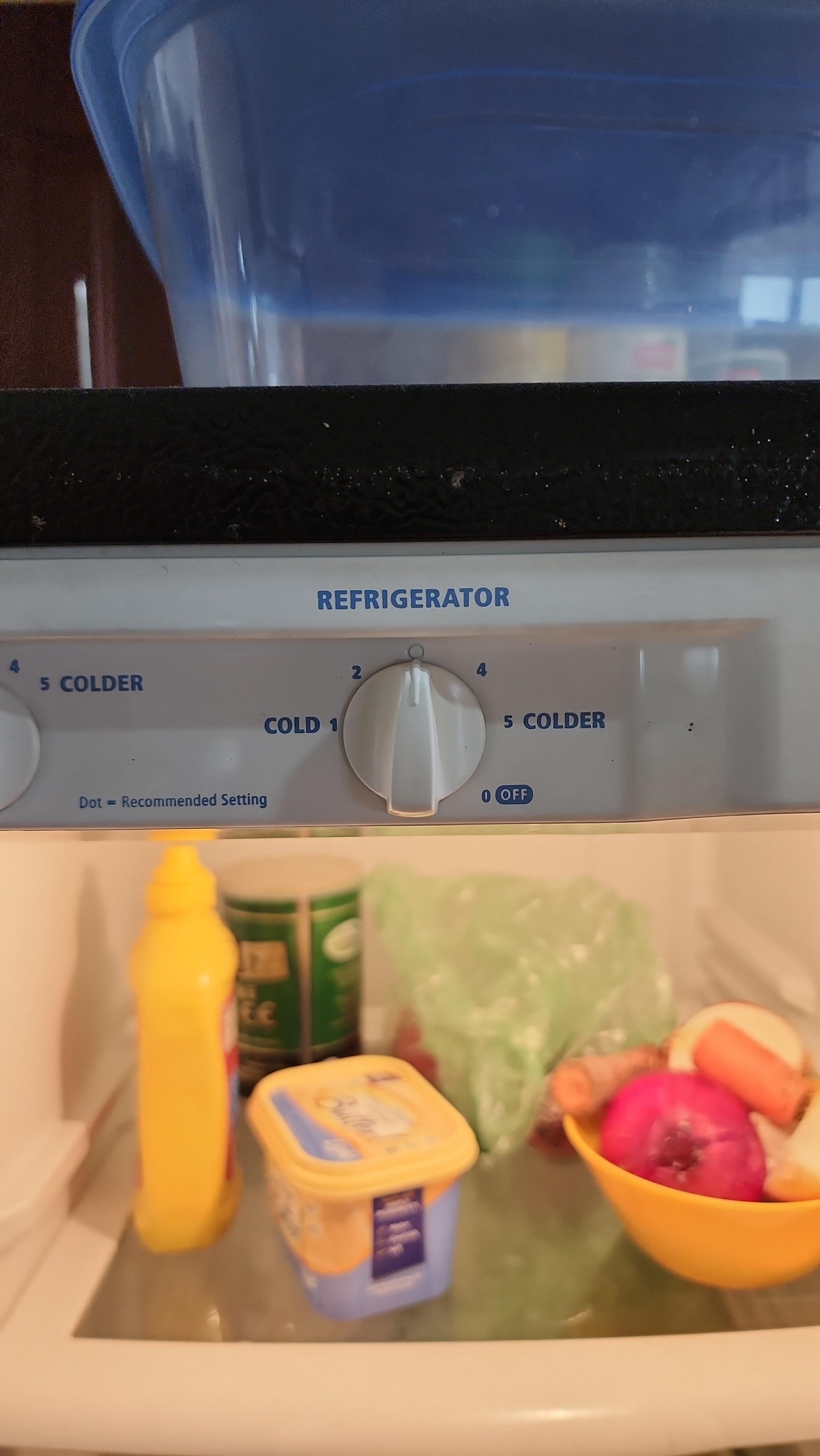 Refrigerator and freezer temperature control console inside Whirlpool refrigerator in Margate FL RR0102